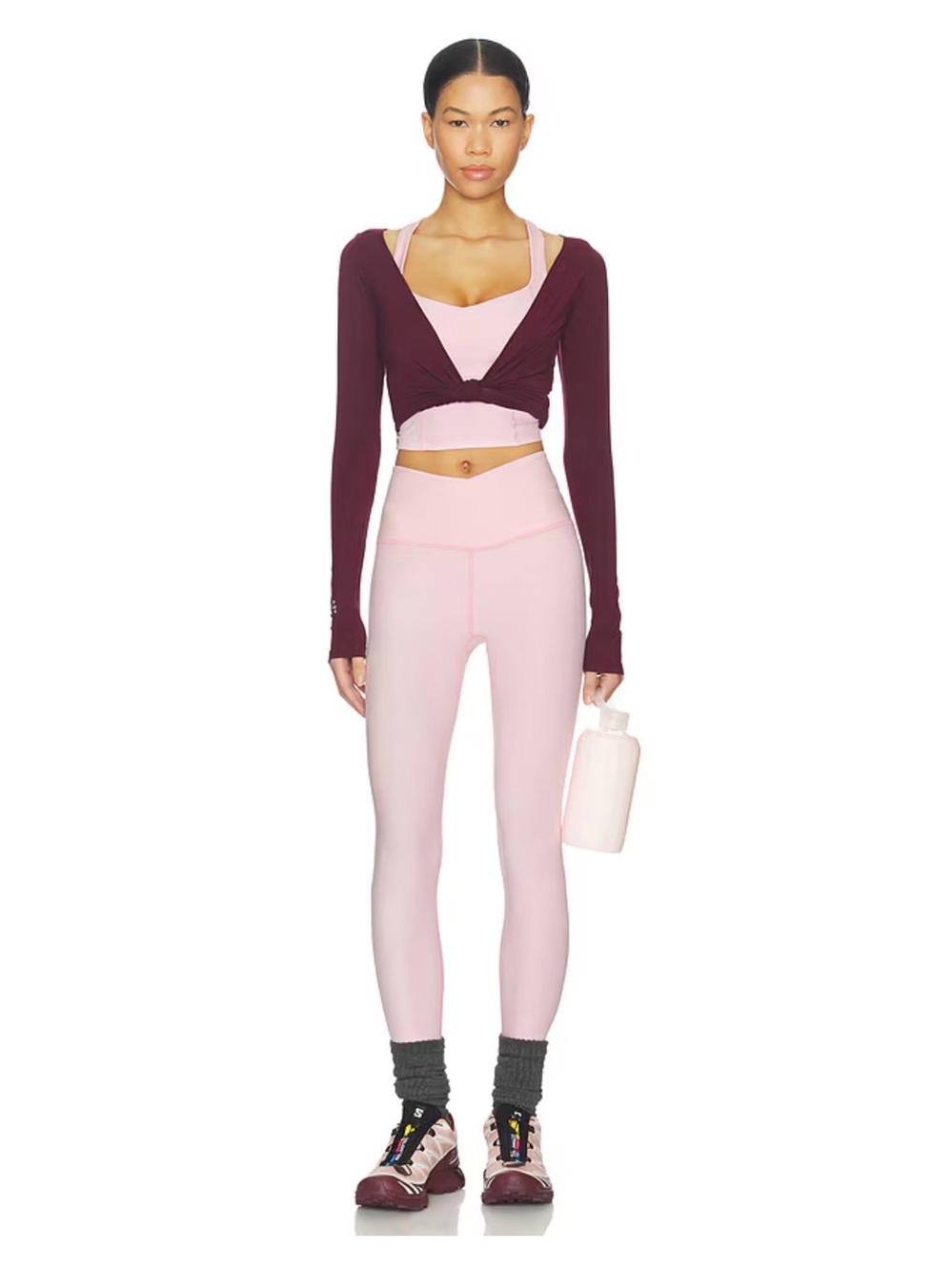 Beyond Yoga Space Dye At Your Leisure High Waisted Midi Legging in Pink Heather